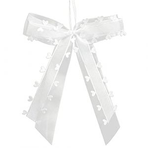 30PCS Noeud Blanc Decoration,Noeud Voiture,Décoration de Voiture Mariage,De Mariage Nœuds,Noeud Blanc Satin,Pour décoration de voiture, mariage, décoration de table,Papier cadeau (30pcs) (LIJINTU LIMITED, neuf)