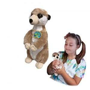 EcoBuddiez - Suricate de Deluxebase. Peluche Douce Moyenne de 22cm Faite de Bouteilles en Plastique Recyclées. Cadeau Calin écolo pour Enfants et Animal Doux et Mignon pour Bambins. (DELUXEBASE, neuf)