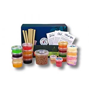 Boba Bar London Kit de th&eacute; aux perles de tapioca pour 8 personnes, gel&eacute;e multi-saveurs, sachets de th&eacute; vert, diff&eacute;rents sirops aromatis&eacute;s et lait en poudre (8 personnes) (Boba Bar London, neuf)
