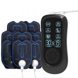 Lvozize Électrostimulateur Musculaire, Stimulateur Musculaire électrique Électrostimulateur EMS TENS Anti-Douleur Soulagement de la Douleur 6 modes, double canal - Fonctionne avec 8 électrodes (yuxigenglingdianzishangwuyouxiangongsi, neuf)