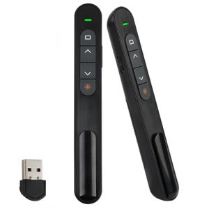 Télécommande Ordinateur PowerPoint sans Fil 100M 2.4 GHz, Télécommande Stylo pour Présentation avec Pointeur, Contrôle Volume, Hyperlien, Pointeur Clicker pour Zapette PowerPoint PC (WuJiChunMi, neuf)