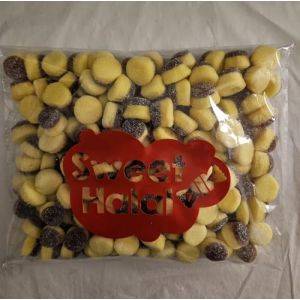 Bonbons FLAN caramel G&eacute;lifi&eacute;s sucr&eacute;s Halal Assortis, Sachet 1kg, Multicolore lisse, Go&ucirc;t Caramel, 180 Pi&egrave;ces, Texture sucr&eacute;, Format Familial pour F&ecirc;te et Ev&egrave;nement, Candy bar et bar &agrave; bonbons. (SWEET HALAL - BONBONS VEGAN, HALAL, SANS GLUTEN, neuf)