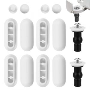 JEYORZY 12 Pièces Tampon Universel pour Siège de Toilette Chocs, et 2 Pièces Fixation Abattant WC Universel, Tampon Abattant WC Plastique Toilette Pare-chocs, Fixation Abattant WC Vis, Abattant WC (Wacicy EU, neuf)