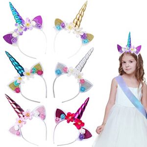 Serre Tete Licorne Fille,6PCS Bandeau Licorne Color&eacute;,Fournitures de F&ecirc;te de Licorne,Unicorn Bandeaux,Licorne Bandeaux,Serre-T&ecirc;te Licorne pour Adulte Enfant,Chapeau pour P&acirc;ques Anniversaires F&ecirc;tes (ZonQ, neuf)