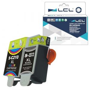 LCL Cartouche d'encre Compatible INK-M210 INK-M215 INK-C210 M210 M215 C210 （1Noir 1Couleur） Remplacement pour Samsung CJX-1000 1050W 2000 (Great Office, neuf)