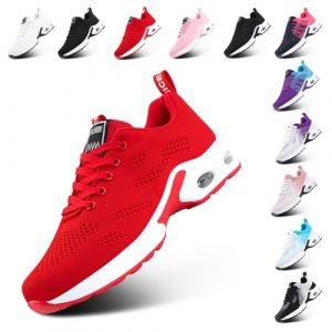 Hitmars Basket Femme Sneakers Chaussure Running Compensee Legere Basquettes Basket Sport Running Shoes Fitness Mode Chaussure de Sport Rouge-3 EU 36 (Ugrundi OU, neuf)