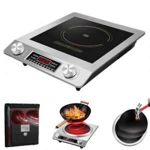 Plaque de cuisson &agrave; induction de 3 500 W, table de cuisson &agrave; induction de conception concave, 10 niveaux de temp&eacute;rature, plaque de cuisson portable de qualit&eacute; commerciale, compatible avec les silver (UUYJG, neuf)