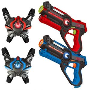 FORHISHER Pistolet Laser Game Enfant, Jeu de Pistolet Laser avec Gilets, Laser Battle Set 2 Joueurs,Lazer Game Pistolet et Gilet,Meilleur Cadeau pour 4 5 6 7 8 9 10 11 12+ Ans Garçons Filles (HST OFFICAL, neuf)