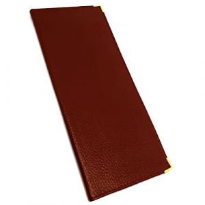 Charmoni - Pochette Porte ch&eacute;quier Long - Porte Carte cr&eacute;dit, Billet - Talon &agrave; Gauche - en Cuir (Cuir, Cognac) (Charmoni, neuf)