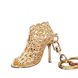Porte-cl&eacute;s cr&eacute;atif en forme de chaussure &agrave; talon haut en cristal et strass en m&eacute;tal pour porte-cl&eacute;s de sac de voiture pour femme et homme - Cadeau (Trinkets-CH, neuf)