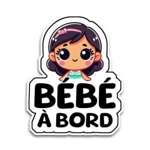 Autocollants B&eacute;b&eacute; &agrave; Bord Voiture, B&eacute;b&eacute; Fille 16 x 12.5 cm, Stickers B&eacute;b&eacute; &agrave; Bord R&eacute;sistants aux UV et Waterproof, B&eacute;b&eacute; a Bord Voiture Facile &agrave; Appliquer, Accessoire Bebe &agrave; bord S&eacute;curit&eacute; Voiture (Albastov, neuf)