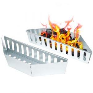 QWORK® 2 Pièces paniers à Charbon, Support de Combustible à briquettes de Charbon Bois, Compatible avec Weber de 47/57/67 cm Grills à Charbon Bois (shavinglikes, neuf)
