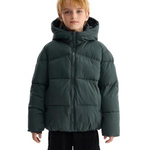 Happy Cherry Manteaux d'Hiver à Capuche pour Fille Garçon Mi-Long Parka Épaisse Veste Enfant Doudoune Chaud Zippé 130 (Gshishop, neuf)