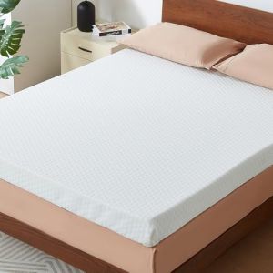 CASABEL Surmatelas 90 x 190 cm Mousse à Memoire de Forme 6 cm + Housse en Coton - sur-Matelas Simple - Gel Infusé Bleu - sur Matelas, Clic Clac, BZ - Entreprise Française (CASABEL FR, neuf)