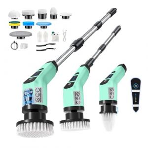 Brosse Electrique Nettoyage Rotative avec 9 t&ecirc;tes,Rechargeable Brosse de Nettoyage &eacute;Lectrique,2 Vitesses de Rotation et Manche Extensible pour La Salle De Bain, La Cuisine, La Voiture, Le Sol (Mingsstech-EU, neuf)