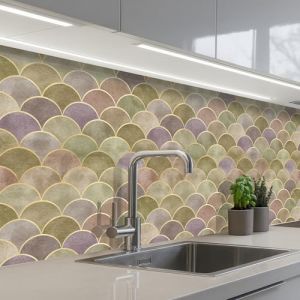 KitchenYeah&copy; Credence Cuisine Adhesive 60x200 cm Protege Mur Revetement Mural Adhesif Parement Interieur &Agrave; Coller Plaque Plastique Rigide Doux - Or - Color&eacute; (KitchenYeah, neuf)