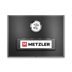 Metzler&reg; sonnette en saillie avec plaque nominative interchangeable et bouton inox LED au choix fer micac&eacute; durable IP67 | acier inox r&eacute;sistant intemp&eacute;ries | 10 ans de disponibilit&eacute; des pi&egrave;ces (Metzler GmbH, neuf)