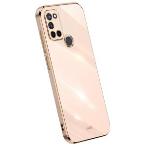Topme Coque en Silicone pour Samsung Galaxy A21s (6.5" inches), [ Etui Housse de T&eacute;l&eacute;phone de Style Bord Dor&eacute;] - Rose (topme, neuf)