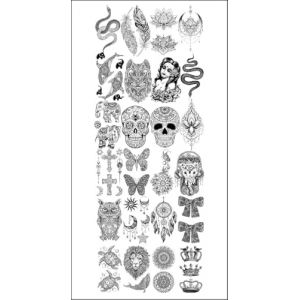 Kit Faux Tatouages Temporaires Ephémères Sexy Adultes Coquin HotWife Libertin Tattoo Homme Femme Tatoo Sexe Hot Charme et Séduction (Innova-store, neuf)