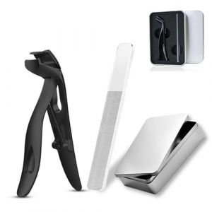 Coupe-ongles avec lime &agrave; ongles en acier inoxydable - Grande ouverture - Coupe-ongles &agrave; t&ecirc;te inclin&eacute;e - Pour personnes &acirc;g&eacute;es et adultes (taoshengyuanshangyemaoyiyouxiangongsi, neuf)