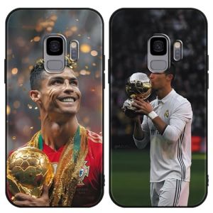 TBNMBGY 2 Pi&egrave;ces Coque pour Samsung Galaxy S9 5.8", Etui avec Cool &Eacute;toile de Football Nombre 7 Dessin Motif Housse, Antichoc Protection TPU Silicone Cover Case pour Fan de Foot, Gar&ccedil;on (guangshuishirongjingshangma, neuf)