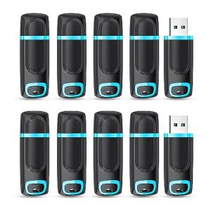 10 Clé USB 64Go Lot de 10, Vansuny Cle USB 64Go Stockage Données Clef USB 64Go 2.0 avec Lumière LED pour PC tablettes/Laptop/autoradio/TV(64Go, 10 Cyan) (RAOYI GOOD USB, neuf)