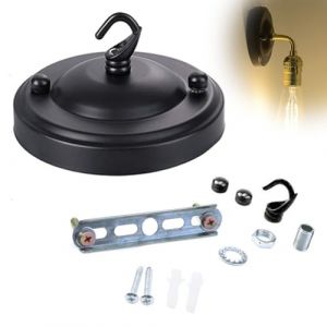 Cache Fil pour Lustre, Rosace Plafond, Rosace Lampe Plafond Avec Accessoire, 1 Trou de Câblage Auvent de Plafond, Crochet de Plaque de Plafond pour Suspendre des Lampes au Plafond rosace plafond (hanxinyedeouzhoudianpu, neuf)