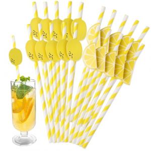 Molain Lot de 20 pailles en papier 3D en forme de fruits, pailles à cocktail, pailles en papier colorées pour boissons, pour bar, fête, anniversaire, mariage, boissons froides, jus (PeaShion, neuf)