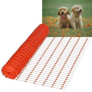 Aufun 80m Clôture de pâturage Filet de protection en PE synthétique Clôture pour chiens Clôture d'avertissement Clôture de chantier sauvage Filet de sécurité pour famille, domaine public, Orange (Jodanyong, neuf)