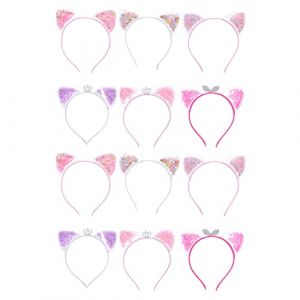 minkissy 12 Pièces Bandeau Couronne Des Sables Mouvants Cloches Automatique Bandeau Oreille De Chat Écouteurs Mangeoire Loup Velu Bandeau De Sable Mouvant Accessoires De Cheveux Plastique (Prettbeauty, neuf)