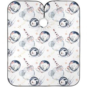 Cape De Coiffure Univers Astronaute &Eacute;l&eacute;phant Renard Chat Lapin Plan&egrave;te Lune Fus&eacute;e Barber Cape De Salon Professionnel Anti Statique Anti-Taches Tablier De Barbier, Pour Femme, Adultes, 140x168cm (liuziyuan, neuf)