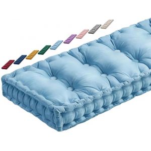 JORTUIO Coussin de Banc Interieur 1 2 3 ou 4 Places, Coussin de Si&egrave;ge de Banc 120x40/100x40/140x40/80x40cm Coussin d'assise pour Banc 10cm d'&eacute;paisseur Mobilier Coussin De Sol(Bleu Clair,80x40x10cm) (Danansentt Shop, neuf)