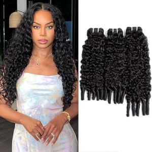 Tissage Cheveux Humain Naturel Burmese Curly 3 Bundles de M&eacute;ches 20 20 20 Pouces Double Weft Curly Human Hair Bundle Extensions Tissage Boucl&eacute;s Naturel Cheveux Humain Couleur Noir Naturel 300g (Piaoran hair products company, neuf)