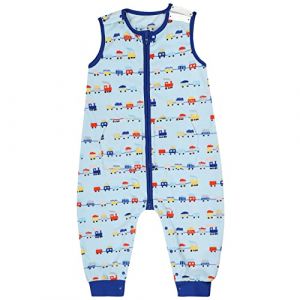 MOEMOE BABY Gigoteuse a Pied Tog 1,0 Gigoteuse Bébés Gigoteuse avec Jambes Gigoteuse avec Pieds Toddler Sac de Couchage,Polaire Couverture Longueur 70cm / pour 12-18 Mois,Train,90 (MoeMoeEU, neuf)