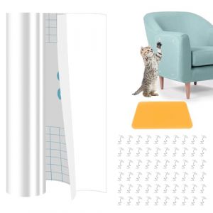 CIOXSOIO Protection Canap&eacute; Chat Anti Griffe, 20cm x 5m Anti Griffe Chat Canap&eacute;, Transparent Protege Canape Griffe， Adhesif Autocollant Anti Chien pour Meubles Porte Mur Canap&eacute; (DACORNE INDUSTRIE, neuf)