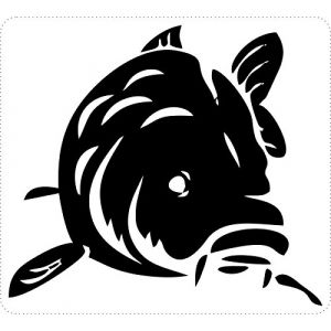 Akachafactory Autocollant Sticker Laptop Voiture Moto pecheur Peche Poisson Noir (Akachafactory, neuf)