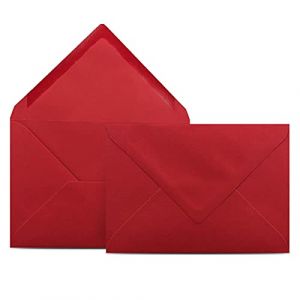 Colours-4-you Lot de 25 enveloppes - DIN C6 - Rouge cerise - 11,4 x 16,2 cm - Enveloppes avec rabat pointu à collage humide de 80 g/m² - Enveloppes sans fenêtre (Glüxx-Agent GmbH, neuf)