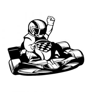 Autocollants muraux de karting de dessin anim&eacute; pour chambre d'enfant, d&eacute;coration de maison, sports cool, vinyle, fen&ecirc;tre int&eacute;rieure de p&eacute;pini&egrave;re-XL-84x107cm-Black (LIUJIAHAO Sticker, neuf)