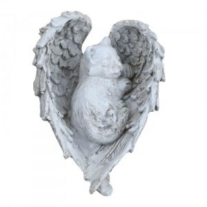 Dokeno Statue Commémorative pour Chat en Résine Statue Commémorative d'ange Chat Statue Pierre Commémorative pour Animaux, Resin Statue Décoration de Jardin pour Honorer Un Animal Chéri (FRIGID JADE LIMITED, neuf)