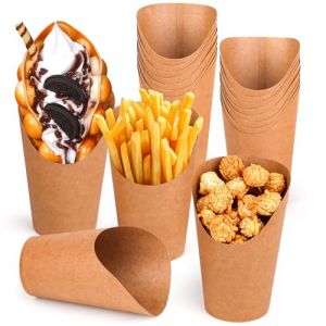 NVIYAM Porte Frites Tasses en Papier Kraft 12OZ, Boite a Pop Cornet Papier, Gobelets à Charcuterie pour Fournitures Gâteaux (XOURMOULA FUNSTORE LTD, neuf)