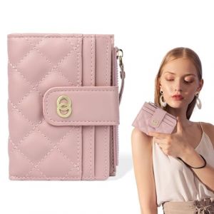 Portefeuille, Cuir Porte Carte, Bifold Porte Slim Court Porte Monnaie, Porte Monnaie Mini Porte Cartes, Porte Carte de Credit Cuir (Rose) (CHANGWEI UKSTORE, neuf)