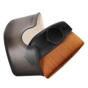 BESTYASH Pinceaux &agrave; Fond de Teint pour Maquillage Dense Taille Compacte avec Capuchon pour Femmes Usage Voyage Visage Polyvalent Plastique Nylon Noir (Feast of Yan, neuf)