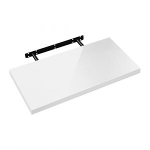 eSituro Étagère Flottante Blanche Brillant pour Salon, Cuisine, Petite Étagère Murale en Bois pour Chambre à Coucher, Moderne, Facile à Installer, Fixation Invisible, 40cm (situDE, neuf)