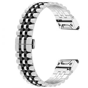 Tyogeephy Bracelet de montre pour Garmin Fenix 7S, 20 mm en acier inoxydable Easy Fit pour Fenix 5S/Fenix 5S Plus/Fenix 6S/Fenix 6S Pro/Fenix 7S/Fenix 7S Solar/Fenix 7S Sapphire Solar (Axcellent, neuf)