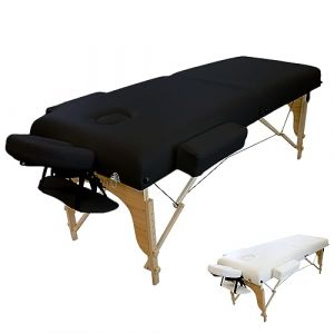 Vivezen - Table de Massage 15 cm Pliante 2 Zones en Bois avec Panneau Reiki + Accessoires et Housse de Transport - Plusieurs Coloris (EGK Distribution, neuf)