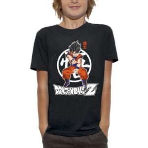 Dragon Ball Z T-Shirt, Sangoku Design Manga Anime, Noir, Kamehameha, sous Licence Officielle DBZ (FR/ES, &Acirc;ge, 8 Ans, Taille Normale, Noir) (PIXEL EVOLUTION, neuf)