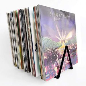 etterr | Lot de 2 Rangement Vinyle | pour 50 Vinyles | 100% Acier | Fabriqué en Europe | Range Vinyle | Support Vinyle | Rangement Livre | Porte Vinyle | Etagere Vinyle | Meuble Vinyle (ASTERIDEO, neuf)