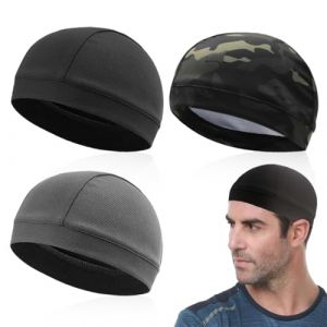 Cyclisme Skull Cap, 3PCS Respirant &Eacute;t&eacute; sous Casque Chapeau Parfait pour Le Chapeau de Course Doublure de Casque Sports Beanie Moto for Men Women Cycling Running Sports (Luyi LiDE, neuf)
