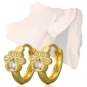 COYUN 2 pcs Bijou boucles d'oreilles pour enfant patte de chien strass, d'oreilles à tige en forme de patte de chat, Boucles d'oreilles pour enfants Pattes de chien - Boucles d'oreilles pour chat, Or (HLWA RETAILS LTD UKSTORE, neuf)