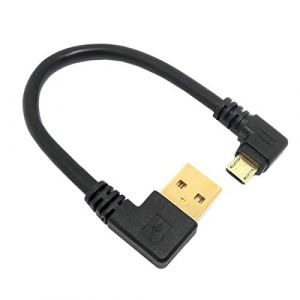 Superior ZRL&reg; C&acirc;ble USB de charge rapide 2.0 m&acirc;le coude &agrave; angle droit 90 degr&eacute;s vers c&acirc;ble de donn&eacute;es micro USB m&acirc;le coud&eacute; &agrave; gauche Noir (15 cm, 50 cm, 1 m), Noir , 50 cm (superior ZRL, neuf)